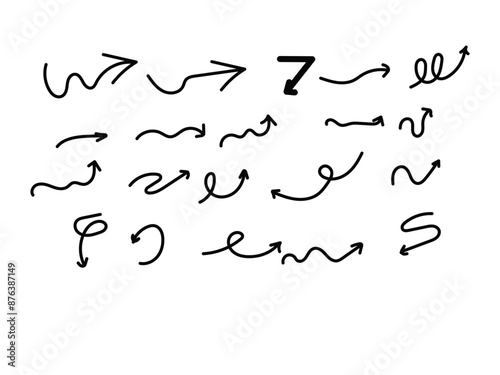 Arrow vector hand-drawn sketch icon set