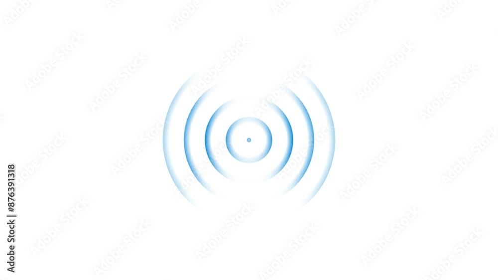 Circle radar interface signal with concentric rings moving.Radio waves animation. Circle radar interface signal with concentric rings moving.Radio waves animation.