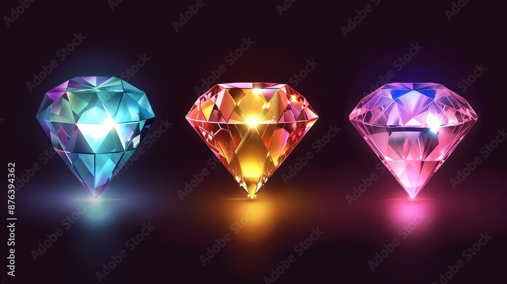 Fototapeta premium Diamond illustration. Beautiful diamond concept