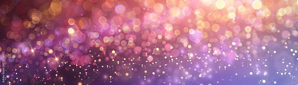 Abstract Purple and Gold Bokeh Background with Glittering Lights Abstract Purple and Gold Bokeh Background with Glittering Lights