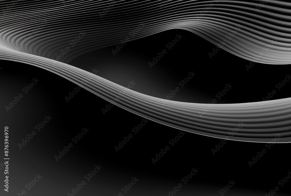 Abstract background with wavy lines in black and white colors. 3d illustration Abstract background with wavy lines in black and white colors. 3d illustration