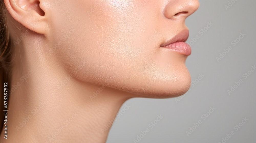 Profile with hydration and protection, realistic, glowing and healthy skin Profile with hydration and protection, realistic, glowing and healthy skin