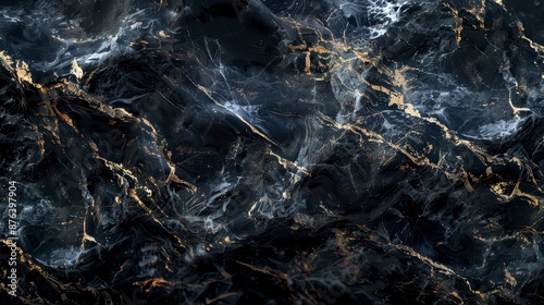 A detailed view of polished black marble