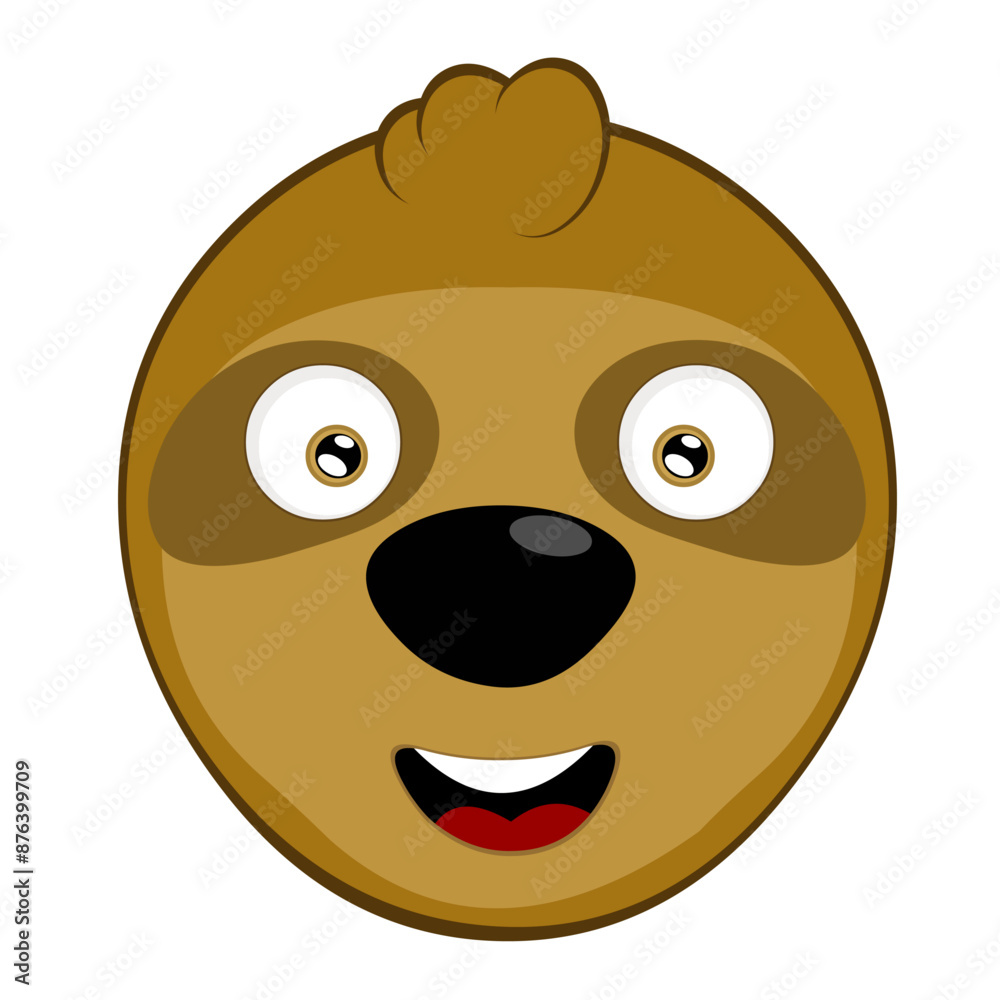 Fototapeta premium vector illustration face bear sloth character animal cartoon,, with a happy expression