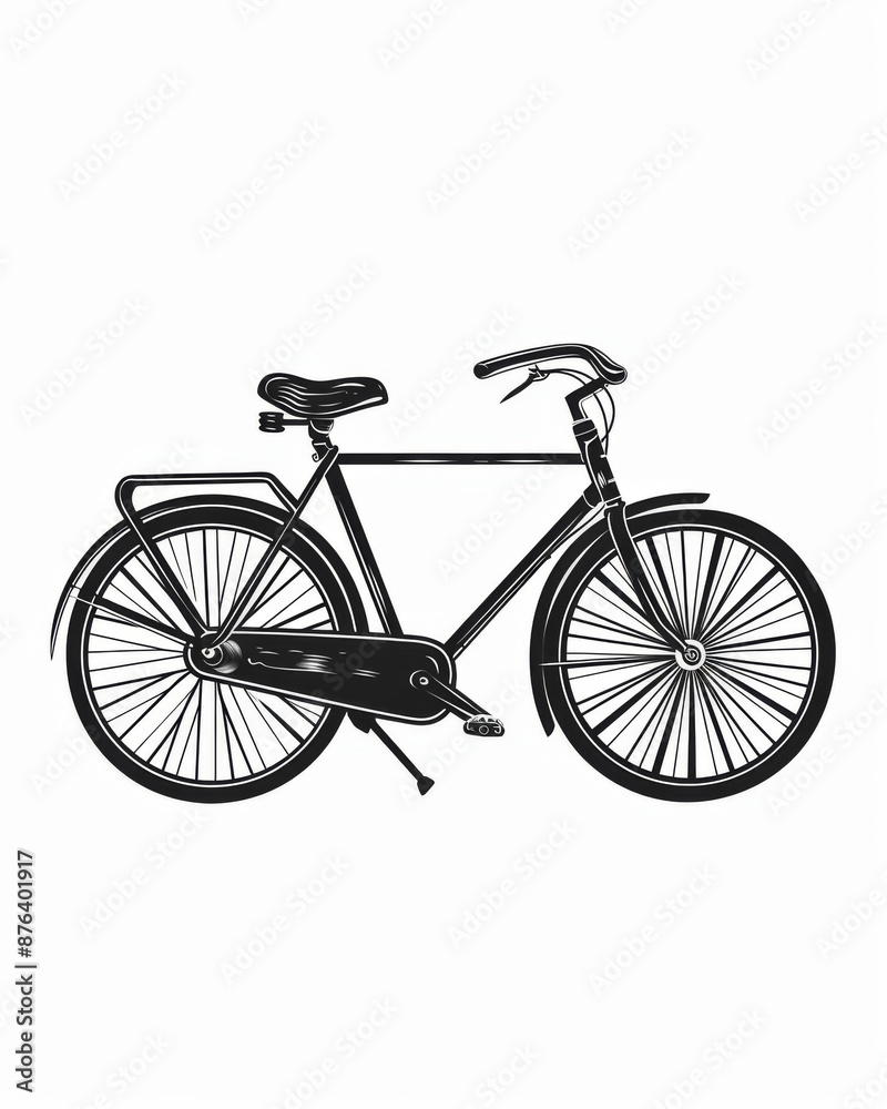 A simple vector art black and white cutout of a bike A simple vector art black and white cutout of a bike