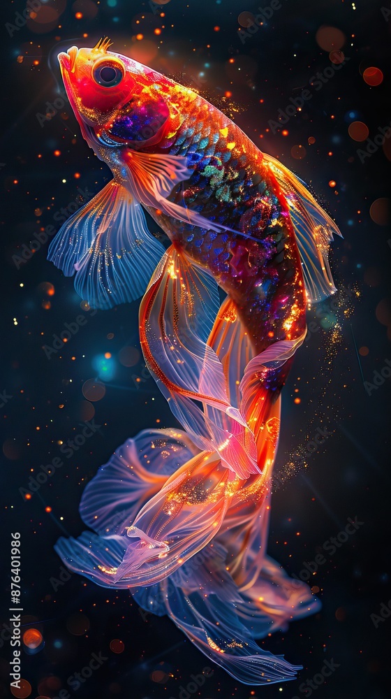 fish in neon bright color fish in neon bright color