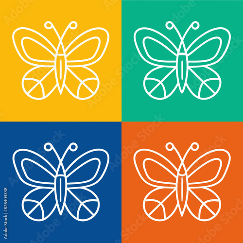 lineicons a set of four beautifully butterfly photo