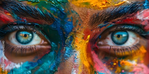 Vibrant street artist creates colorful optimistic mural in daylight. Concept Street Art, Colorful Murals, Urban Creativity, Public Art, Optimistic Themes