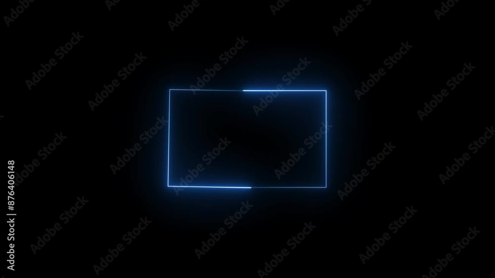 Glowing Neon Strings Frame. Abstract Beautiful Saber Neon Light Rectangle Loafing Rotation Animation. Glowing Neon Strings Frame. Abstract Beautiful Saber Neon Light Rectangle Loafing Rotation Animation.