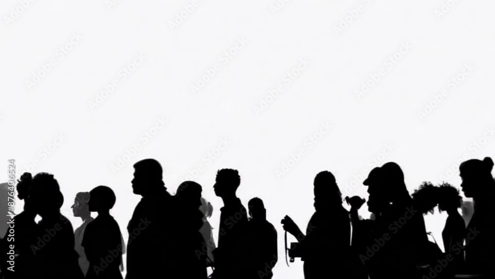 animation - Diverse Crowd Silhouette on White animation - Diverse Crowd Silhouette on White