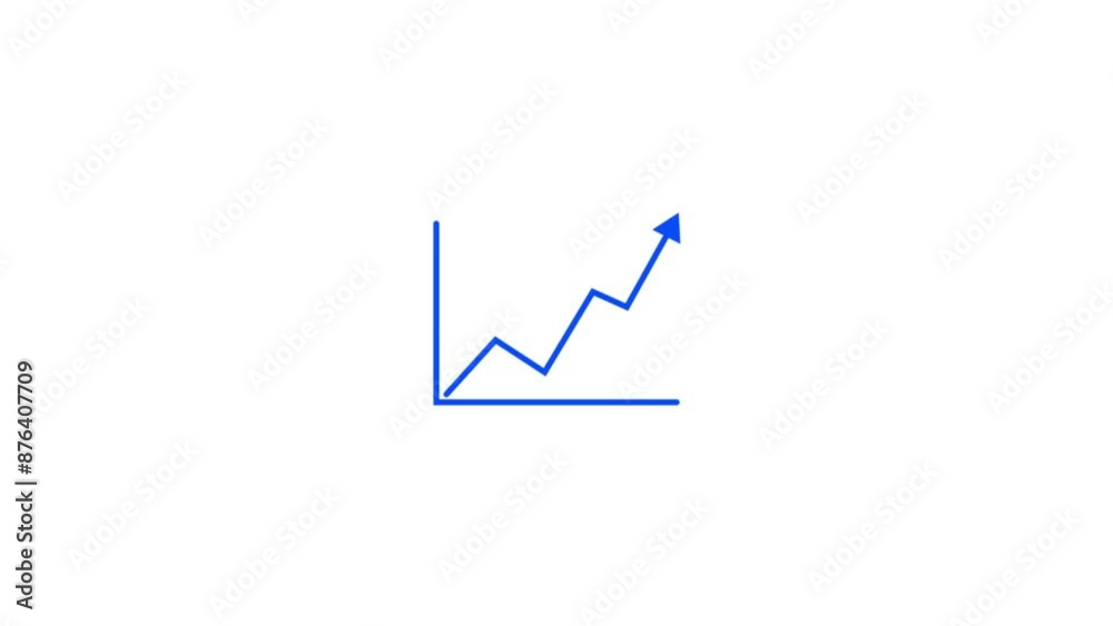 Abstract business graph chart icon animation. Stock market graph, Rising bar graph