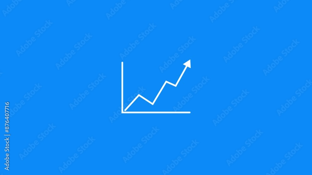 Abstract business graph chart icon animation. Stock market graph, Rising bar graph