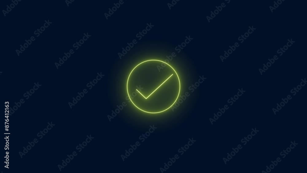 checkmark inside a circle animated. glowing neon line check mark icon animation. checkmark inside a circle animated. glowing neon line check mark icon animation.