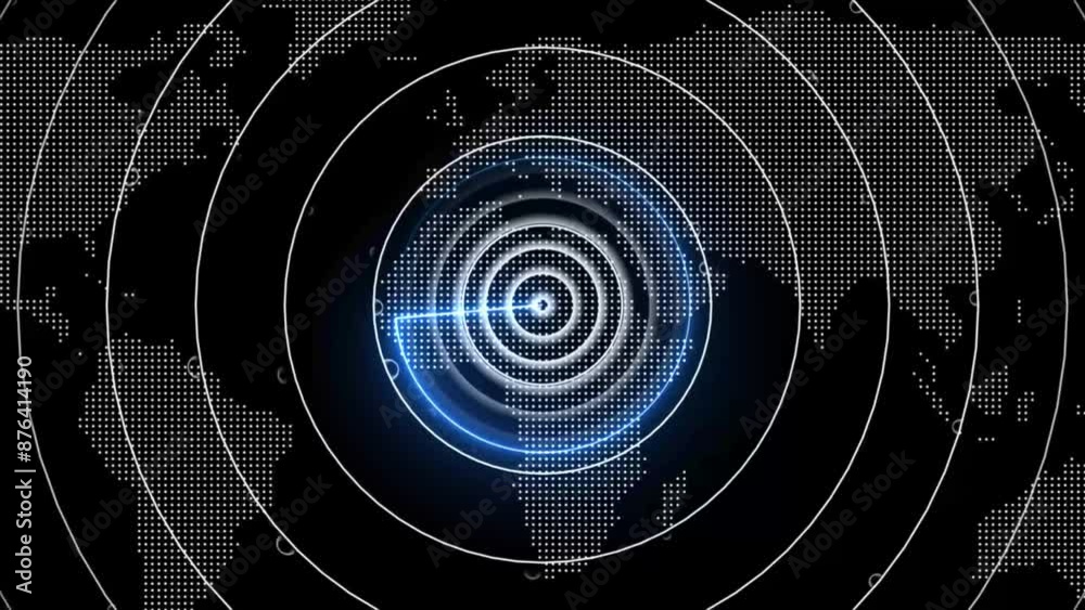 Searching radio waves radar screen animation. Searching radio waves radar screen animation.