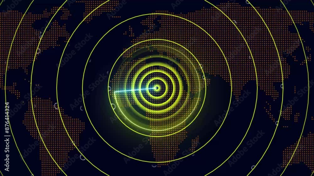 Searching radio waves radar screen animation. Searching radio waves radar screen animation.