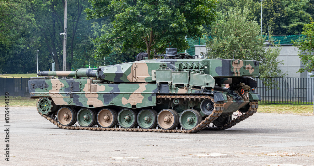 Obraz premium July 7, 2024 Krasnik Poland. Presentation of military vehicles.