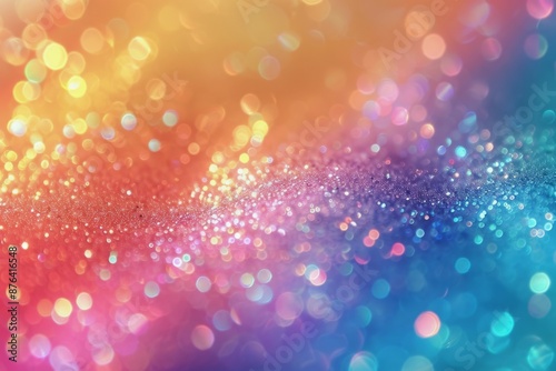 Colorful Glitter Bokeh Background With Out Of Focus Lights