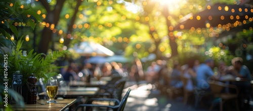 A Glass of Beer on a Sunny Afternoon at an Outdoor Restaurant