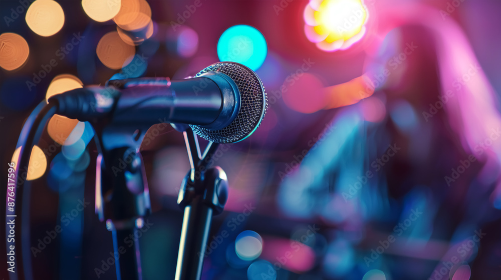 Obraz premium Singers, Sound mixing software, AI composing, Diverse music fusion