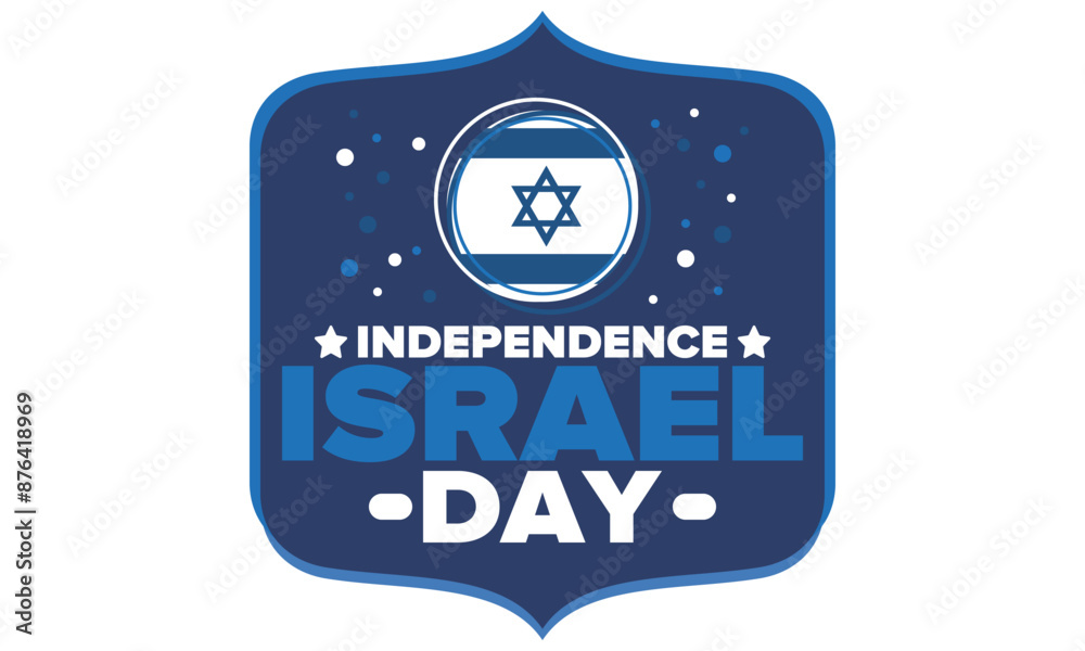 Israel Independence Day. National holiday, celebrated annual. Israel flag. Star of David, jewish symbol. Patriotic sign and elements. Poster, card, banner and background. Vector illustration Israel Independence Day. National holiday, celebrated annual. Israel flag. Star of David, jewish symbol. Patriotic sign and elements. Poster, card, banner and background. Vector illustration