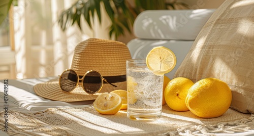 Refreshing Lemonade by the Poolside on a Sunny Day