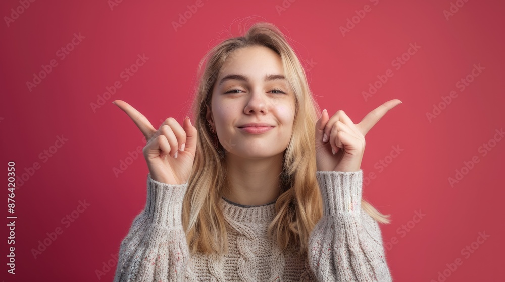 woman pointing with fingers generative ai woman pointing with fingers generative ai