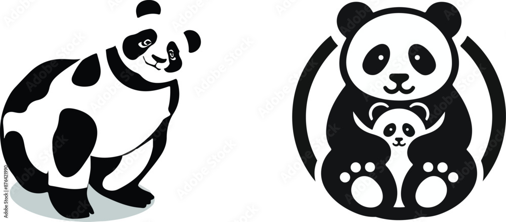 Panda Silhouette Icon Panda Silhouette Icon