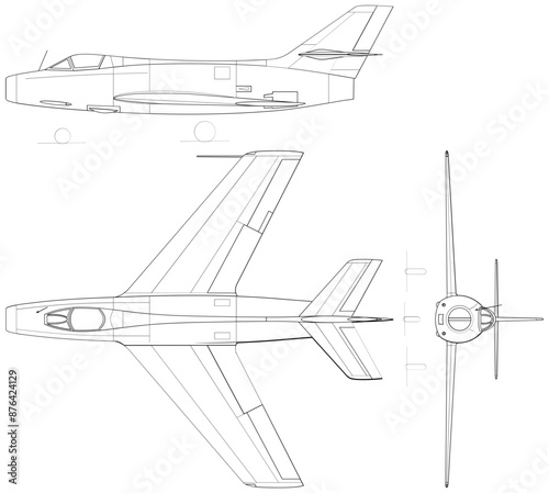 Fighter Jet, plane, Aircraft, 3 side view, blueprints, svg cut file, cnc cut file, engraving file, CNC router file, laser cutting, Cricut File, isolated, Engraving model