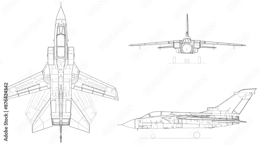 Fighter Jet, plane, Aircraft, 3 side view, blueprints, svg cut file, cnc cut file, engraving file, CNC router file, laser cutting, Cricut File, isolated, Engraving model Fighter Jet, plane, Aircraft, 3 side view, blueprints, svg cut file, cnc cut file, engraving file, CNC router file, laser cutting, Cricut File, isolated, Engraving model