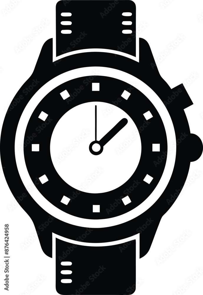 Hand watch illustration black and white Hand watch illustration black and white