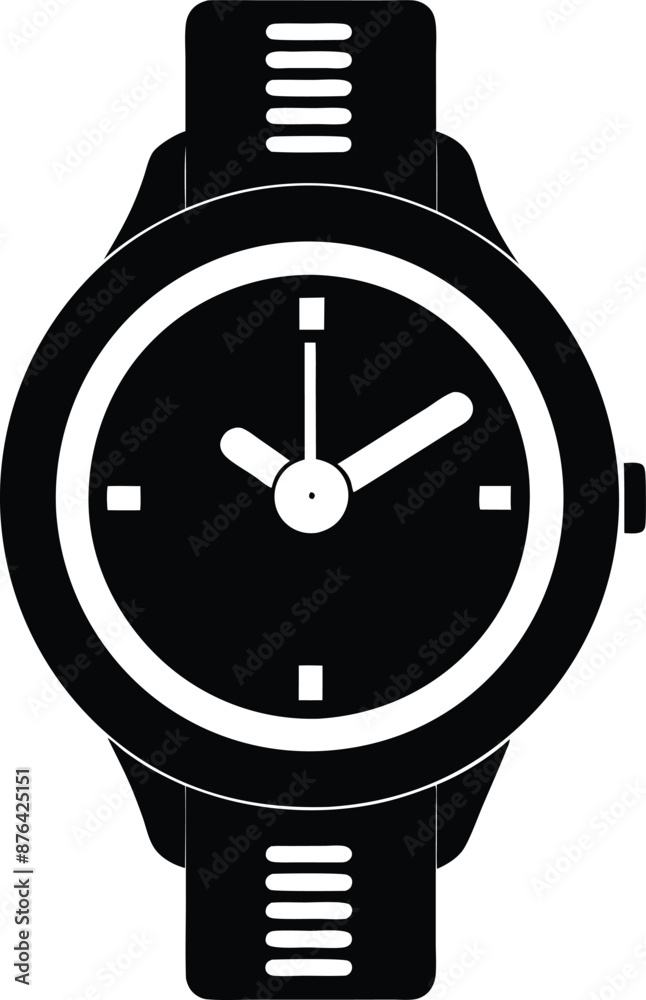 Hand watch illustration black and white Hand watch illustration black and white