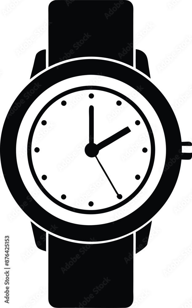 Hand watch illustration black and white Hand watch illustration black and white