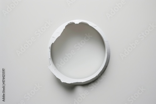 Abstract white circle with rough edges