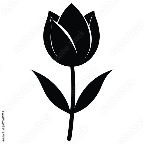 Tulip flower silhouette vector style illustration on a white background. © Fariha's Design