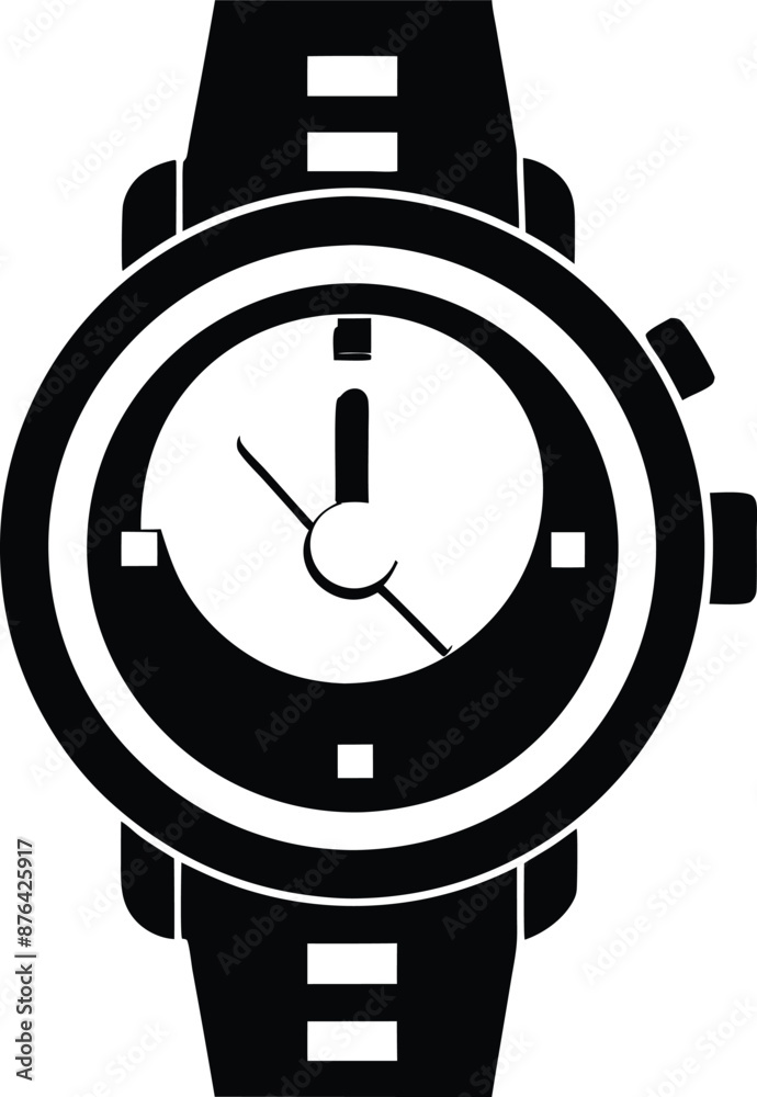 Hand watch illustration black and white Hand watch illustration black and white