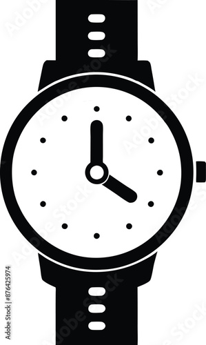 Hand watch illustration black and white
