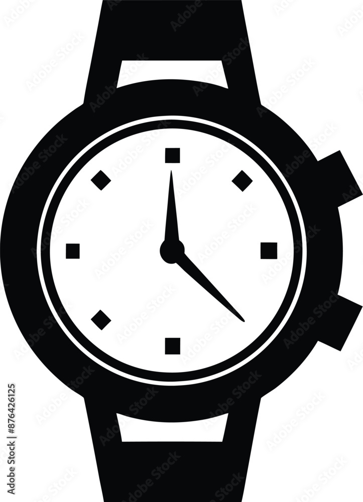 Hand watch illustration black and white Hand watch illustration black and white