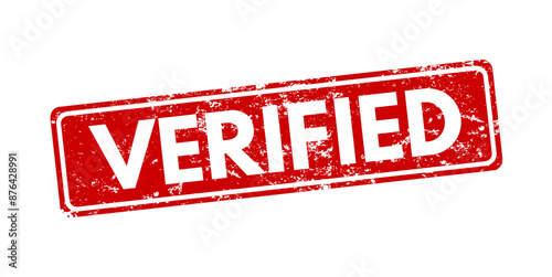 Verified - red rubber stamp - vector illustration