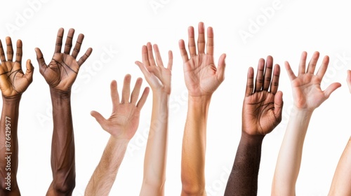 hands of multiethnic men and women raised generative ai
