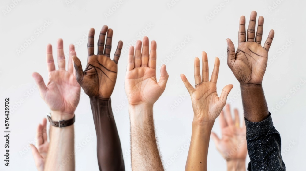 hands of multiethnic men and women raised generative ai