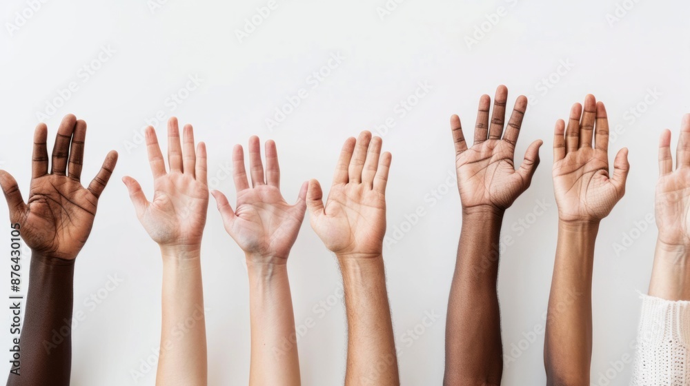 hands of multiethnic men and women raised generative ai hands of multiethnic men and women raised generative ai