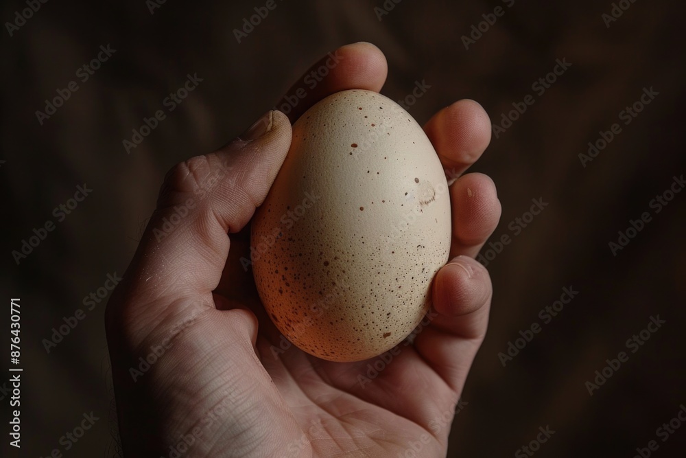 A person is holding an egg in their hand A person is holding an egg in their hand