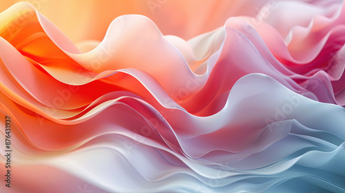 Abstract, Flowing, Pastel Pink, Orange, and Blue Wavy Background Texture Perfect for Modern and Minimalist Designs and Social Media Graphics