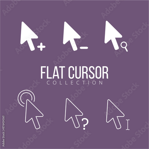 Mouse click cursor set. Hand Cursor. Click icon. Mouse pointer set. Arrow cursor. Vector illustration