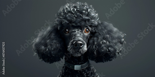 Arafed poodle with a black coat and a red nose generative ai