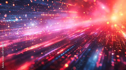 Abstract lights background with colorful digital motion and glowing particles in vibrant technology scene