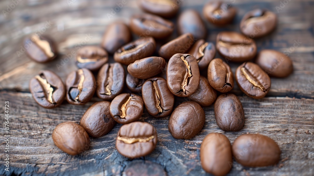 Best-selling specialty coffee beans on rustic wood background Best-selling specialty coffee beans on rustic wood background