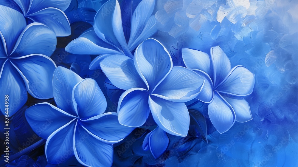 Mesmerizing Oil Paintings of Blue Flowers on Canvas Mesmerizing Oil Paintings of Blue Flowers on Canvas