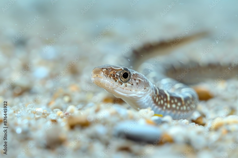 A small reptile sits on the sand, perfect for illustrations or photography A small reptile sits on the sand, perfect for illustrations or photography