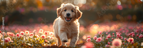 Sunshine Learner: Golden Retriever Puppy's Obedience Adventure